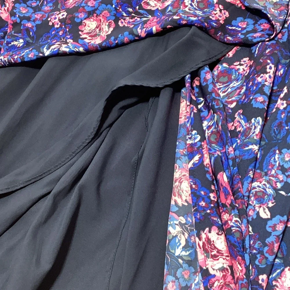 NWT XL Ava & Aiden Blue and Pink Floral Maxi Dress - Picture 12 of 12